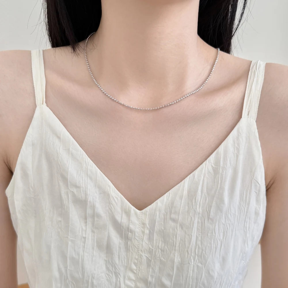 925 Sterling Silver CZ Minimalist Chain Necklace product image 3