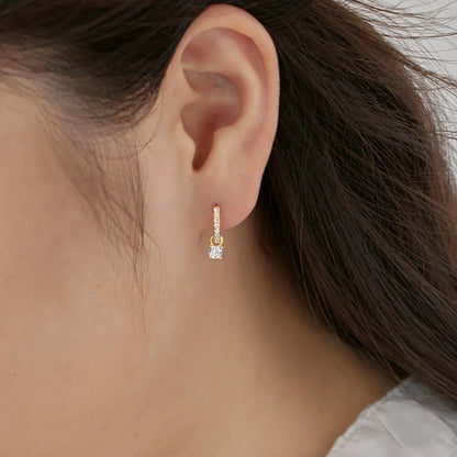 Hot Sale Original Design Cz Zirconia Jewelry for Women S925 Silver Huggies Earring 18K Gold Plated Hoop Earrings for Women