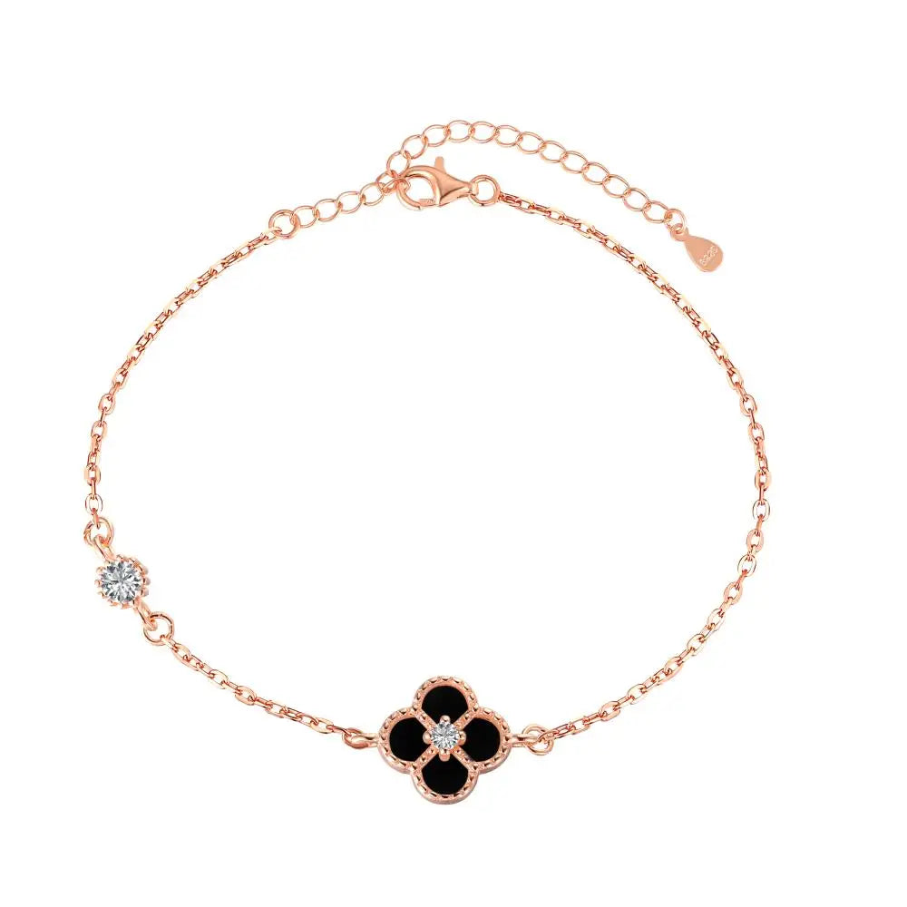 925 Sterling Silver Clover Charm Bracelet product image 14