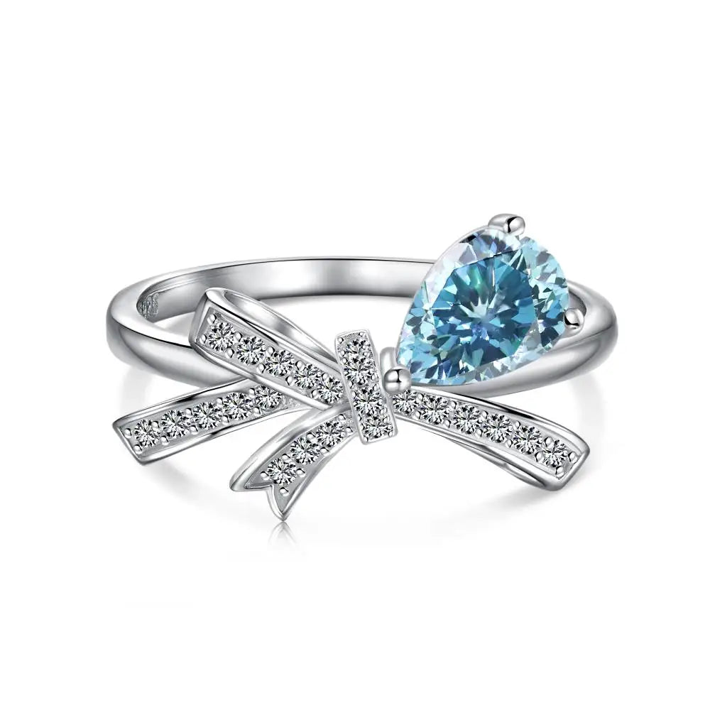 925 Silver Bow CZ Bridal Wedding Ring DY120926 product image 8