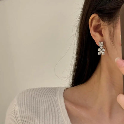 KAKODIY new design high-end quality 925 sterling silver deciduous 5A cubic zirconia earrings - product image 3