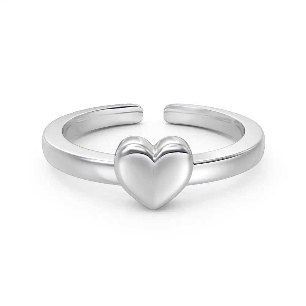 925 Sterling Silver Heart Bridal Wedding Ring by KAKODIY