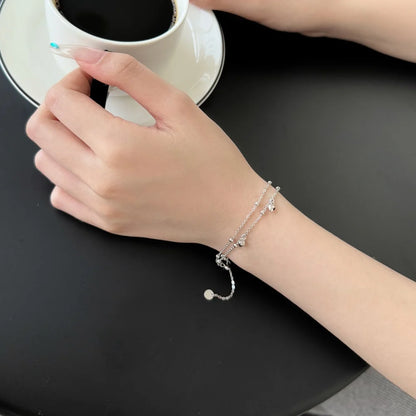 925 Sterling Silver Heart Chain Bracelet DY150571 product image 4