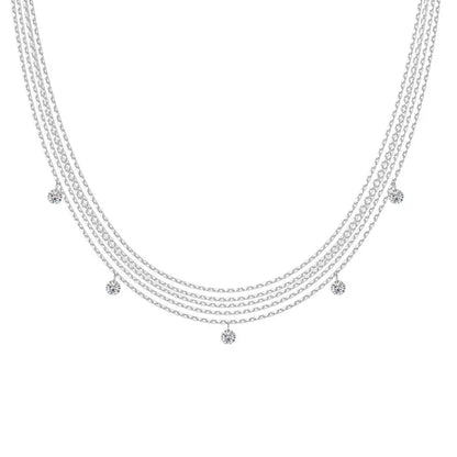 925 Silver CZ Statement Pendant Necklace DY191361 by KAKODIY