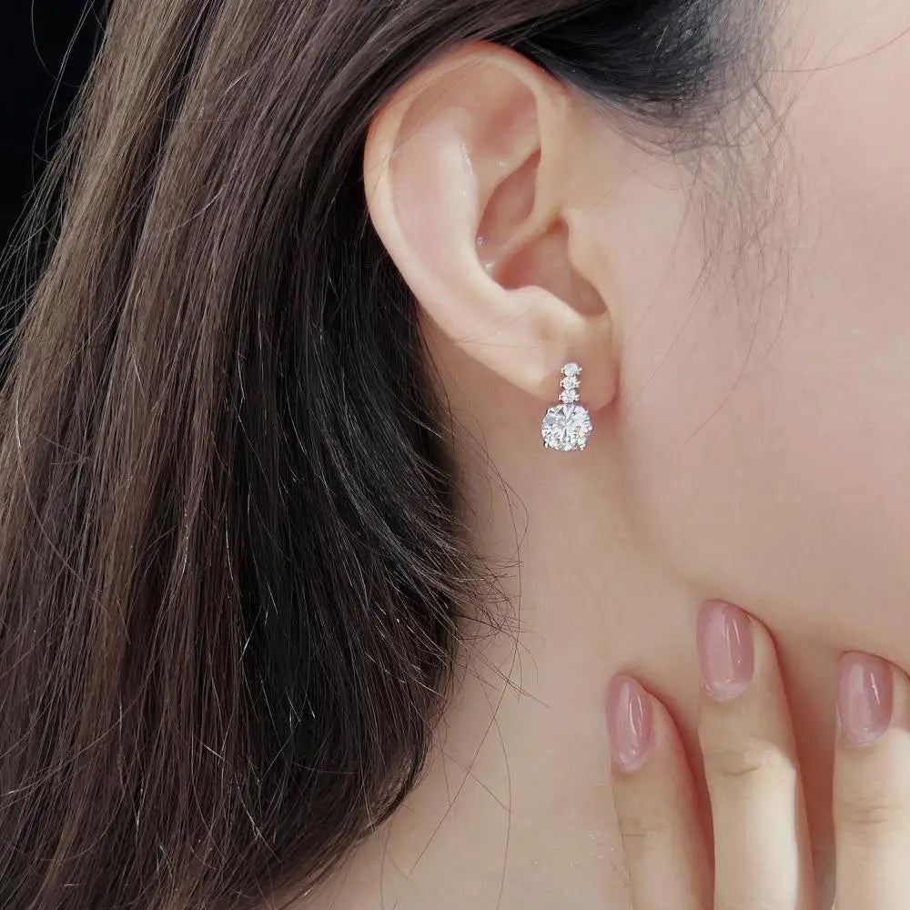 KAKODIY Fine Jewelry Round Zircon Pendant Earrings Fashion 925 Sterling Silver Anti Discoloration Women's Earrings - product image 3