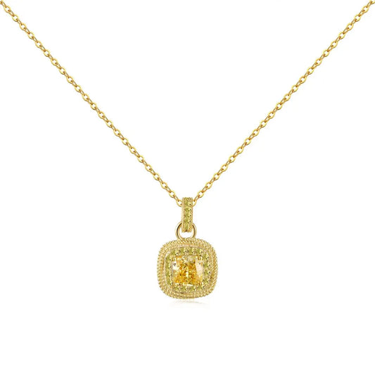 925 Silver CZ Statement Pendant Necklace DY190561 by KAKODIY
