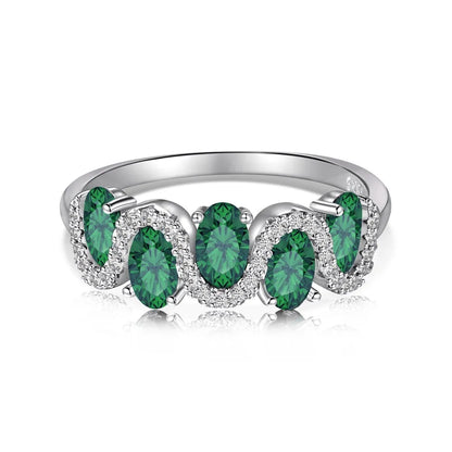 925 Silver Emerald CZ Bridal Wedding Ring DY120979 by KAKODIY