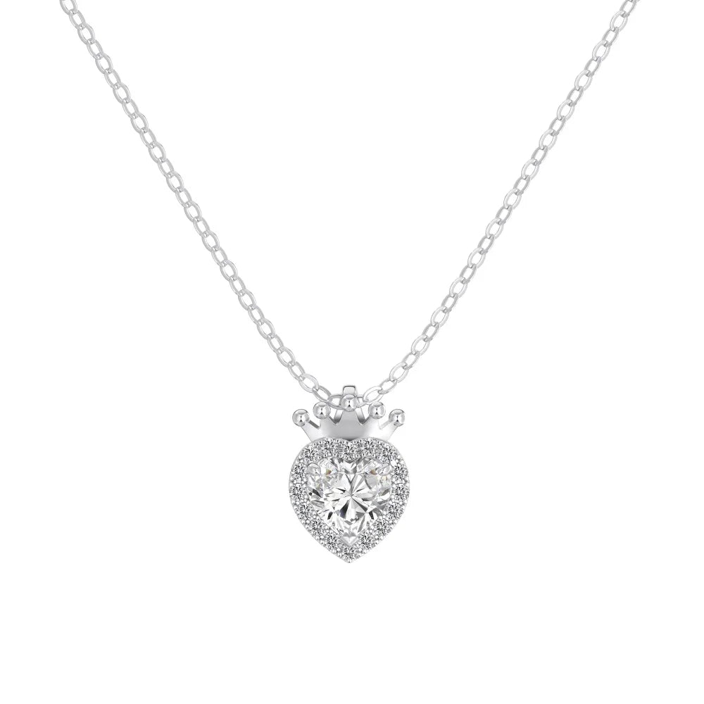 925 Sterling Silver Heart 5A CZ Lariat Necklace by KAKODIY