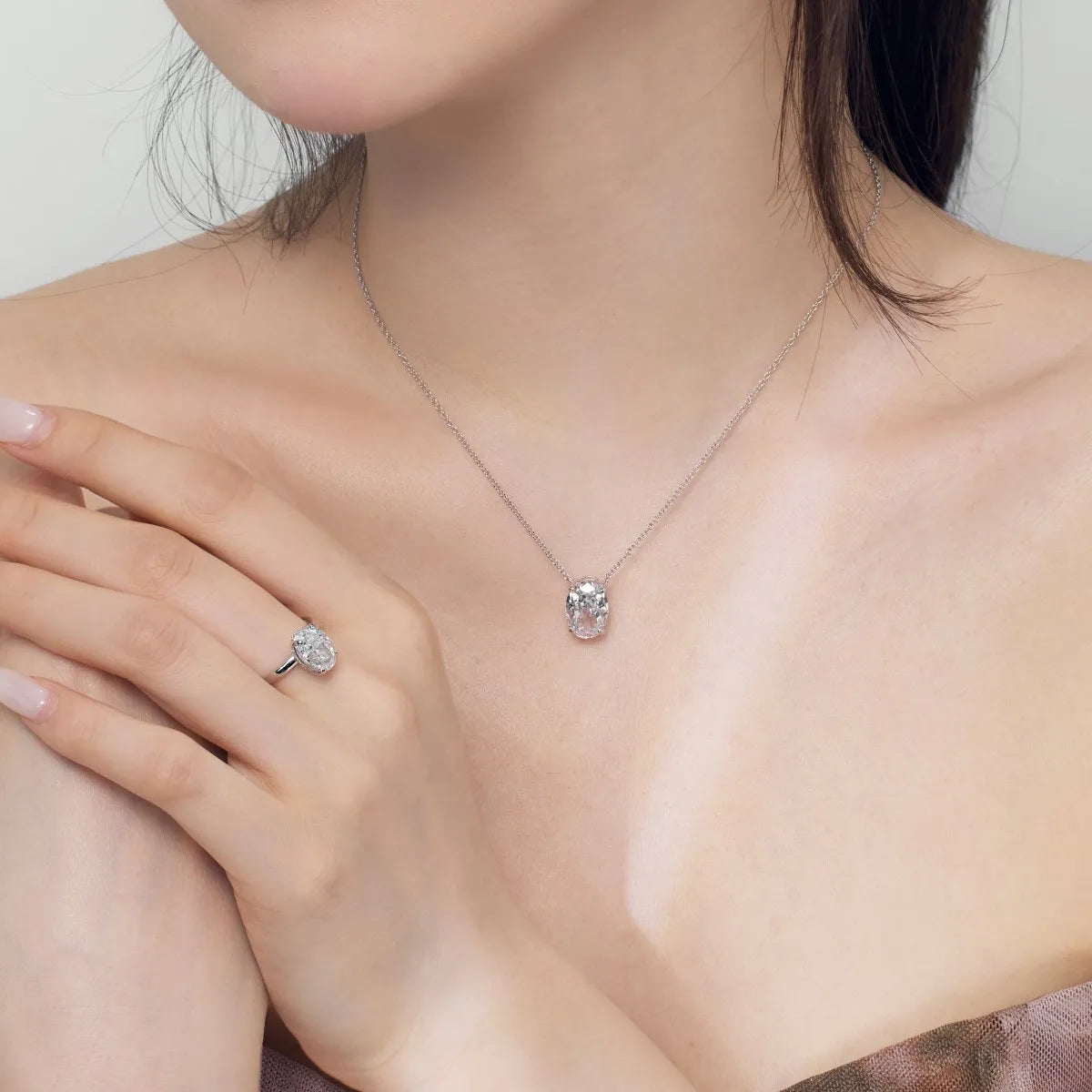 925 Silver 8A CZ Pendant Necklace DY190884 product image 6