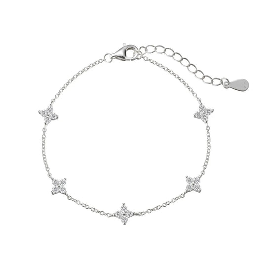 925 Silver Clover 5A CZ Chain Bracelet DY150335 product image 7