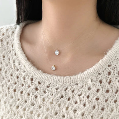 925 Silver 5A CZ Dainty Pendant Necklace DY191787 product image 2