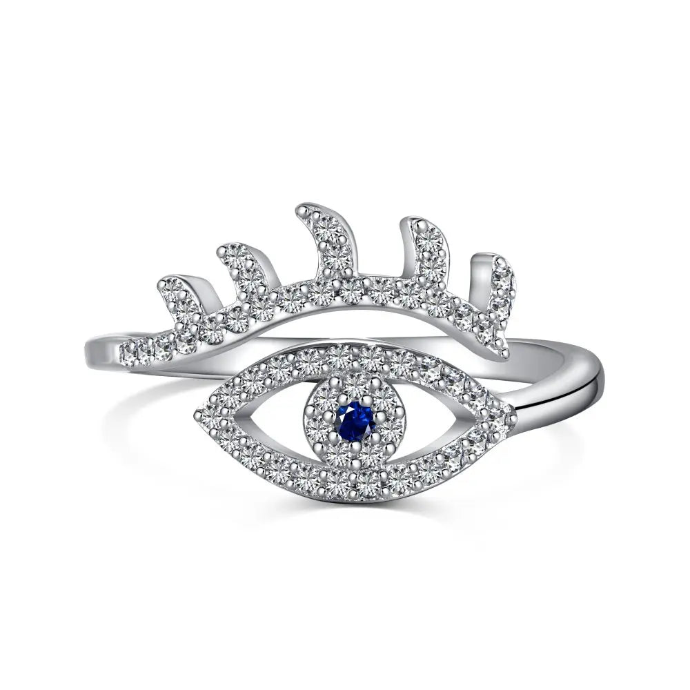 925 Sterling Silver CZ Adjustable Ring DY120717 product image 7