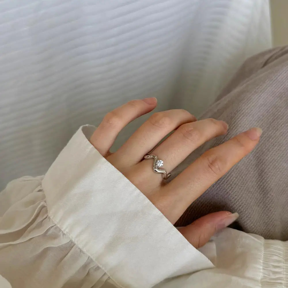 925 Sterling Silver 8A CZ Bridal Engagement Ring product image 3