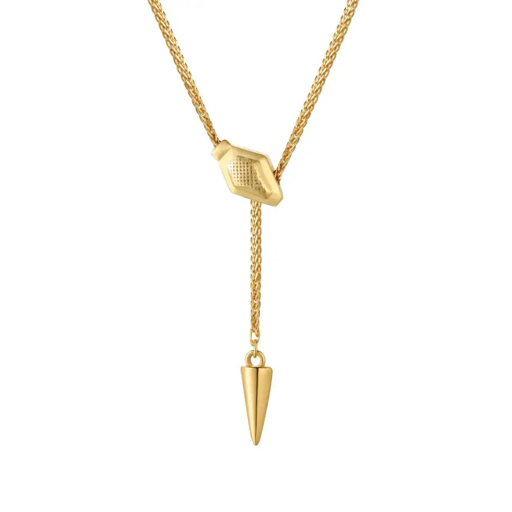 High-End Stable Jewelry Thick 22K Gold Plated Hanging Hour Hand Pendant Necklace