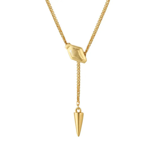 High-End Stable Jewelry Thick 22K Gold Plated Hanging Hour Hand Pendant Necklace