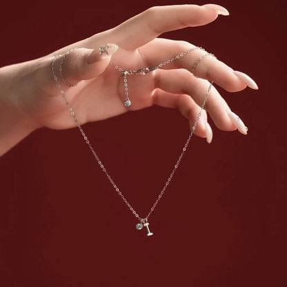 925 Sterling Silver I Initial CZ Necklace product image 2