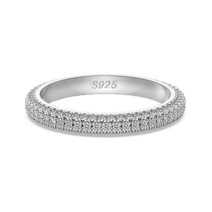 925 Sterling Silver 5A CZ Statement Eternity Ring by KAKODIY