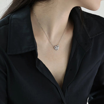 925 Silver Heart CZ Pendant Necklace DY190799 product image 5