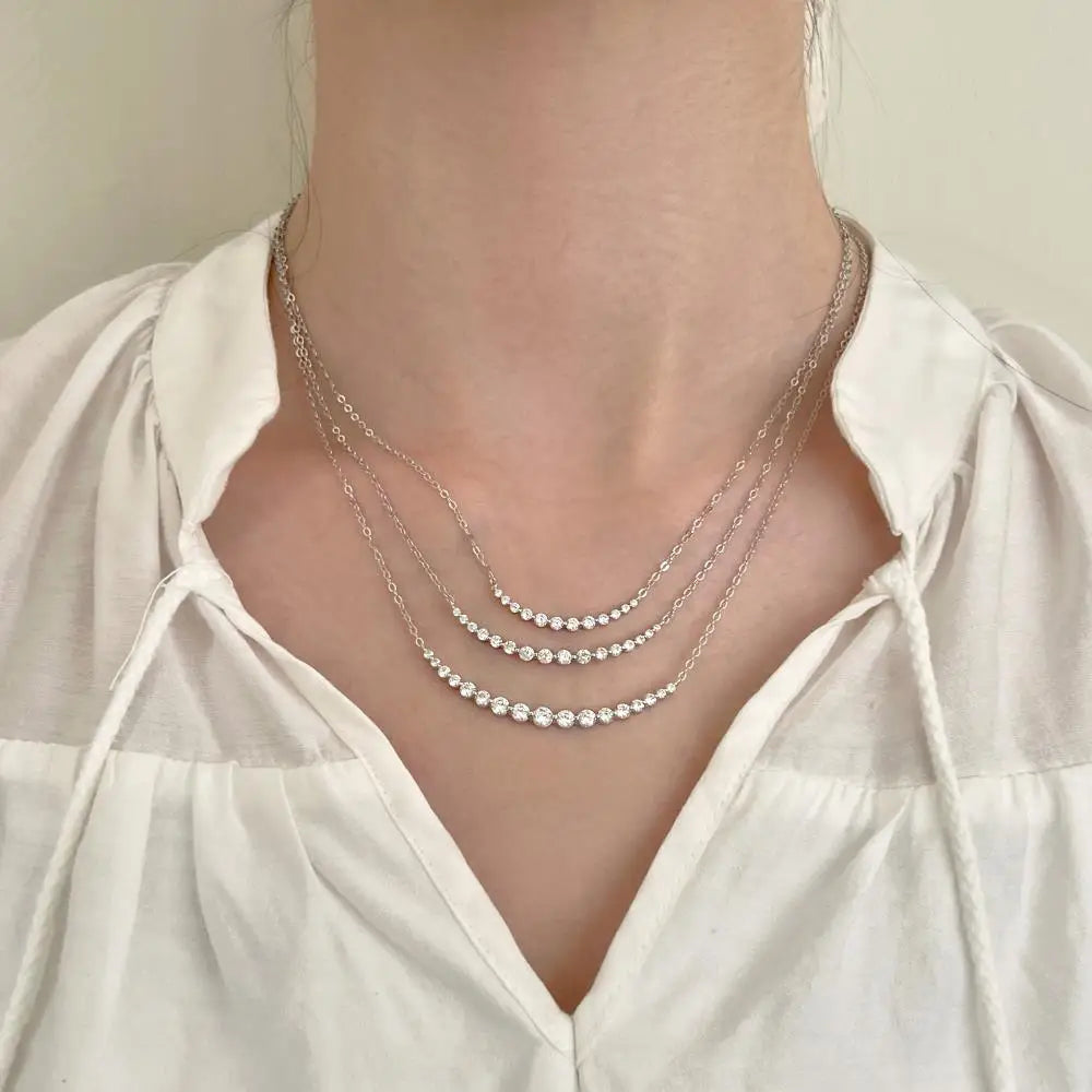 925 Sterling Silver 5A CZ Statement Chain Necklace product image 6