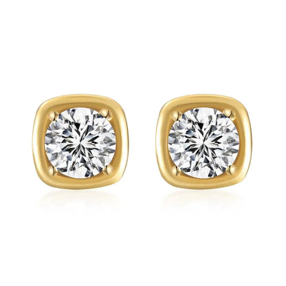 KAKODIY Luxury Gold Plated Earrings 925 Sterling Silver Fine Jewelry Square Stud Earrings - product image 1