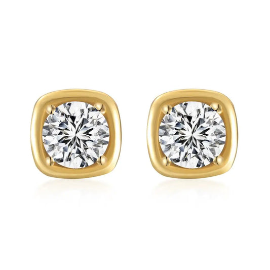 KAKODIY Luxury Gold Plated Earrings 925 Sterling Silver Fine Jewelry Square Stud Earrings - product image 1
