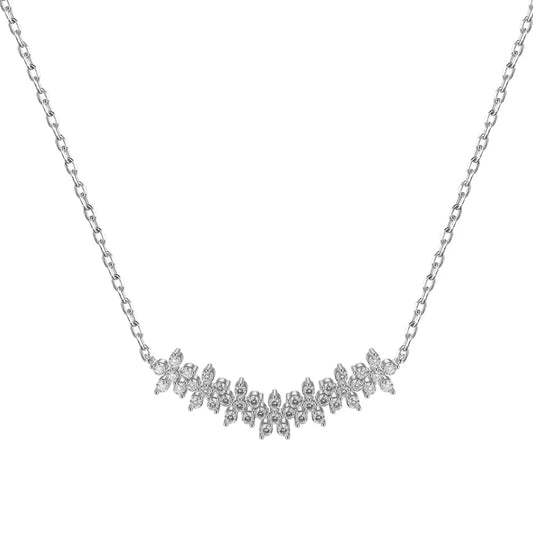 925 Sterling Silver Flower CZ Necklace by KAKODIY