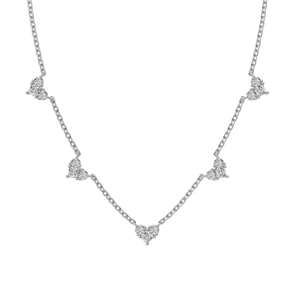 Delicate Design Wholesale S925 Silver Jewelry 18K Gold Plated Heart Pendant Necklace Cz Cubic Zirconia Necklaces for Women