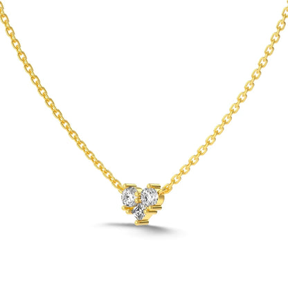 Minimalist Design Fashion Jewelry S925 Silver Rhodium 18K Gold Plated Tiny Love Heart Pendant Necklaces with 5A Zirconia