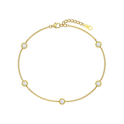 925 Sterling Silver Opal Chain Bracelet product image 6