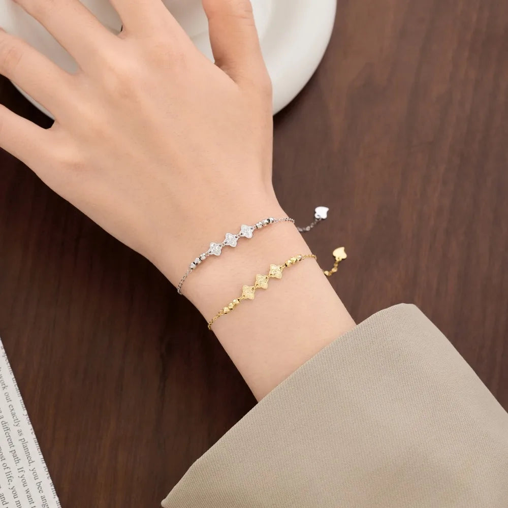 925 Sterling Silver Flower Chain Bracelet product image 2