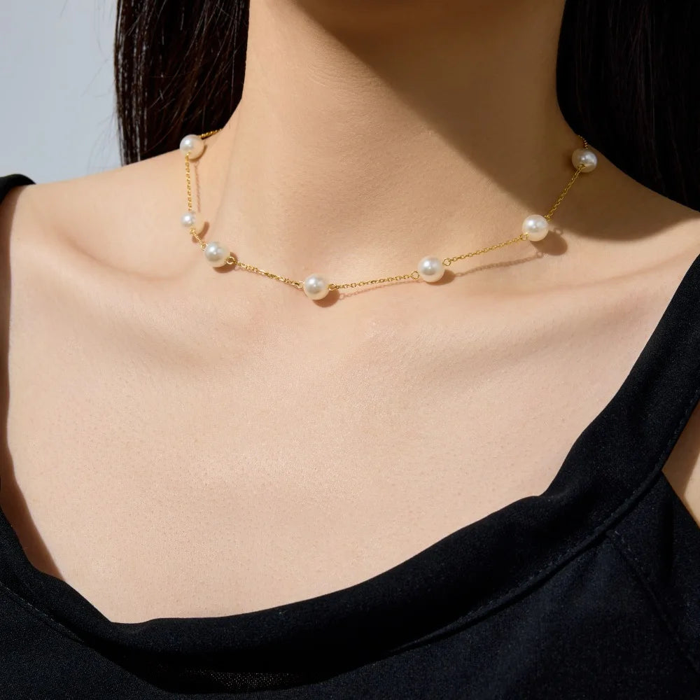 925 Sterling Silver Pearl Layered Necklace product image 4