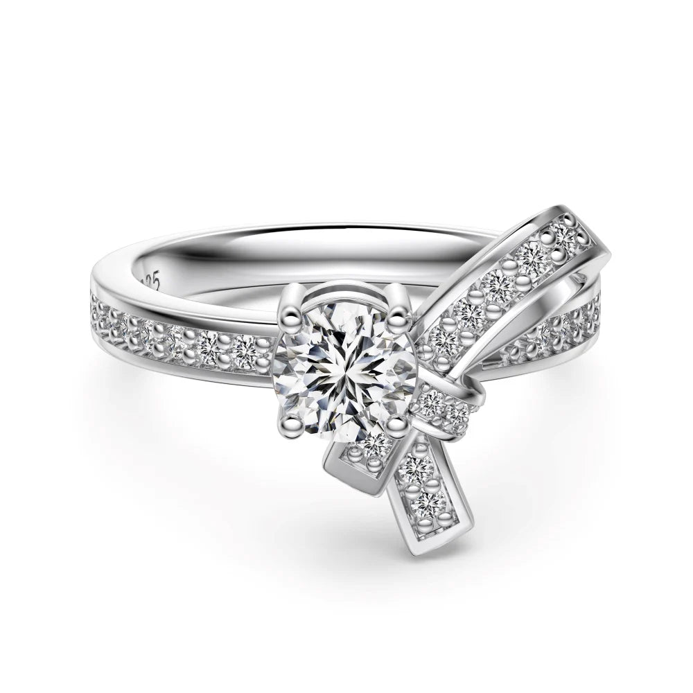 925 Silver Heart CZ Engagement Ring DY121538 by KAKODIY