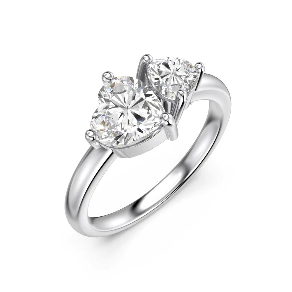 Couple Jewelry 925 Sterling Silver Double 5A Cubic Zirconia Stone Jewelry for Wedding Engagement Anniversary Birthday Gift