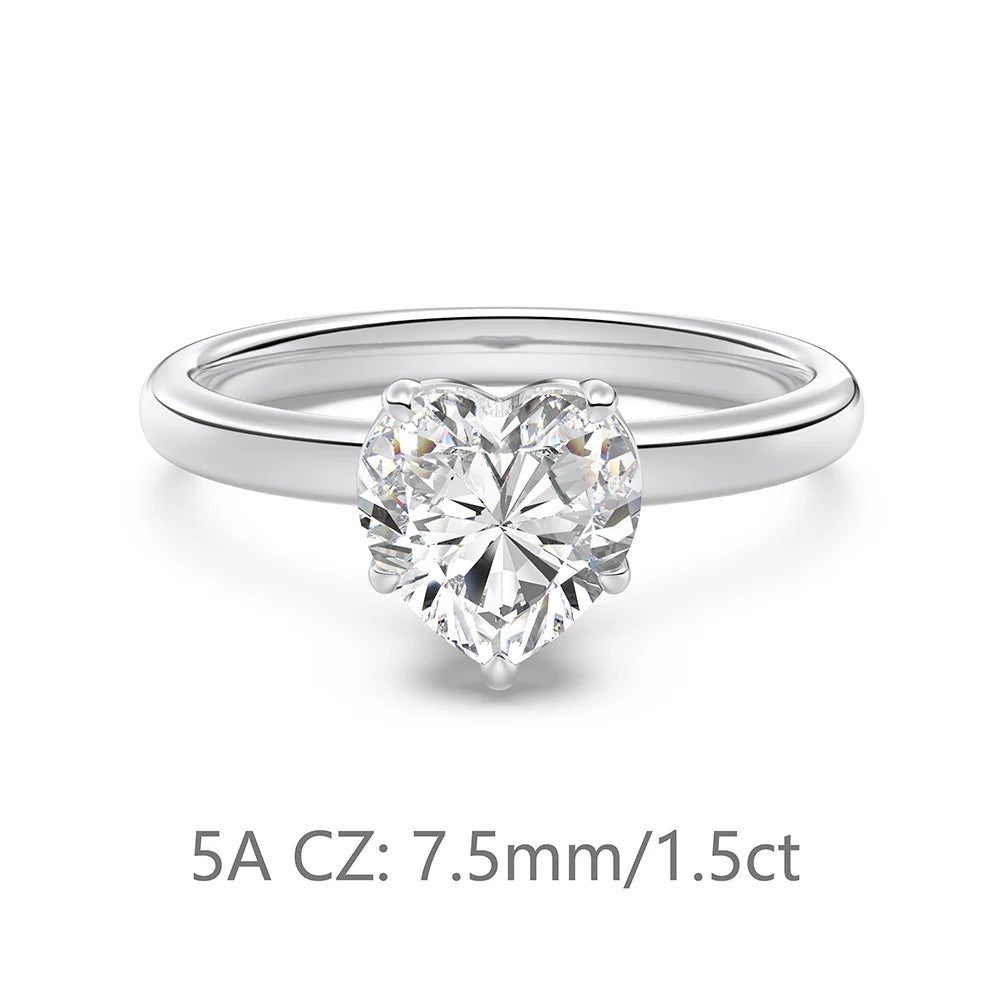 925 Sterling Silver Heart CZ Wedding Ring product image 11