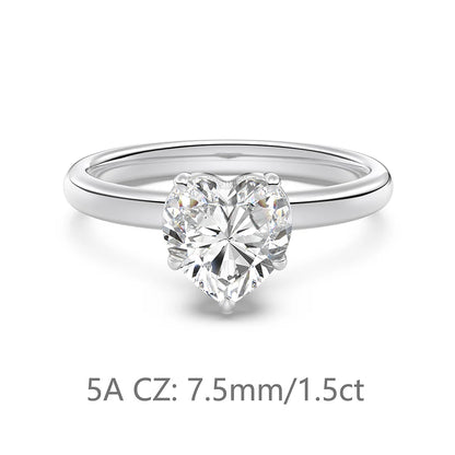 925 Sterling Silver Heart CZ Wedding Ring product image 11