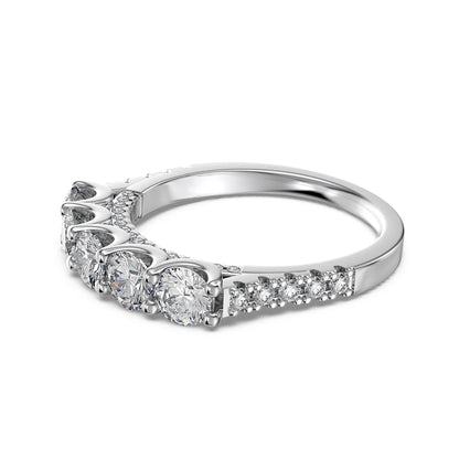 Exclusive Design Dichroic Plating Sterling Silver 5A Cubic Zirconia Wedding Eternity Promise Engagement Women Band Rings