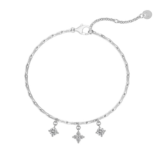 925 Sterling Silver 5A CZ Charm Bracelet DY150600 product image 7