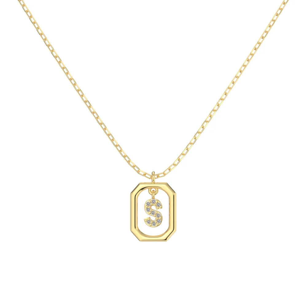 925 Sterling Silver CZ Initial Necklace product image 6