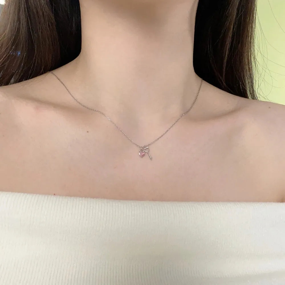 925 Silver Heart Pendant Necklace DY190507 product image 5