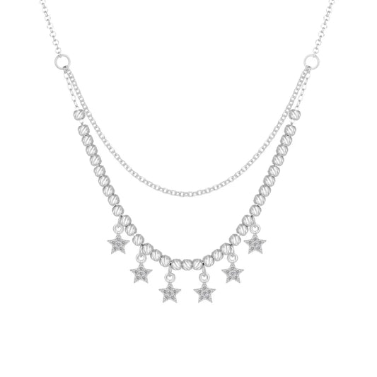 925 Sterling Silver Star 5A CZ Pendant Necklace by KAKODIY