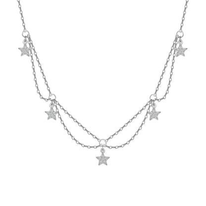 925 Sterling Silver Star CZ Pendant Necklace by KAKODIY