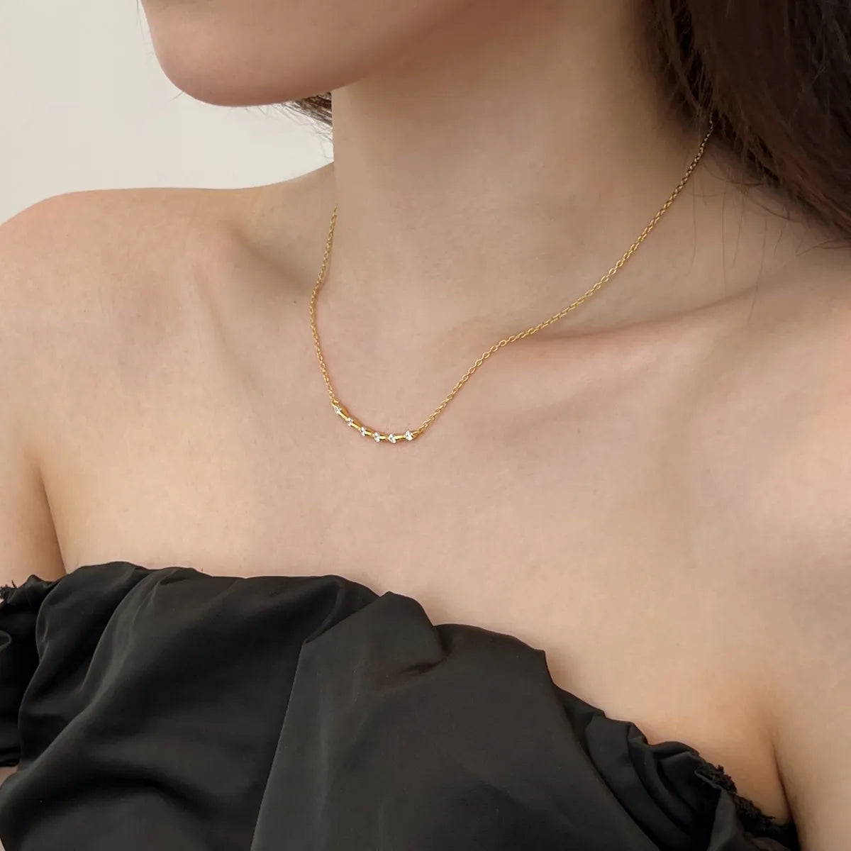 Trendy Wholesale S925 Silver Necklace 18K Gold Plated Waterproof Jewelry for Women Dainty Chain Smile Pendant Necklaces