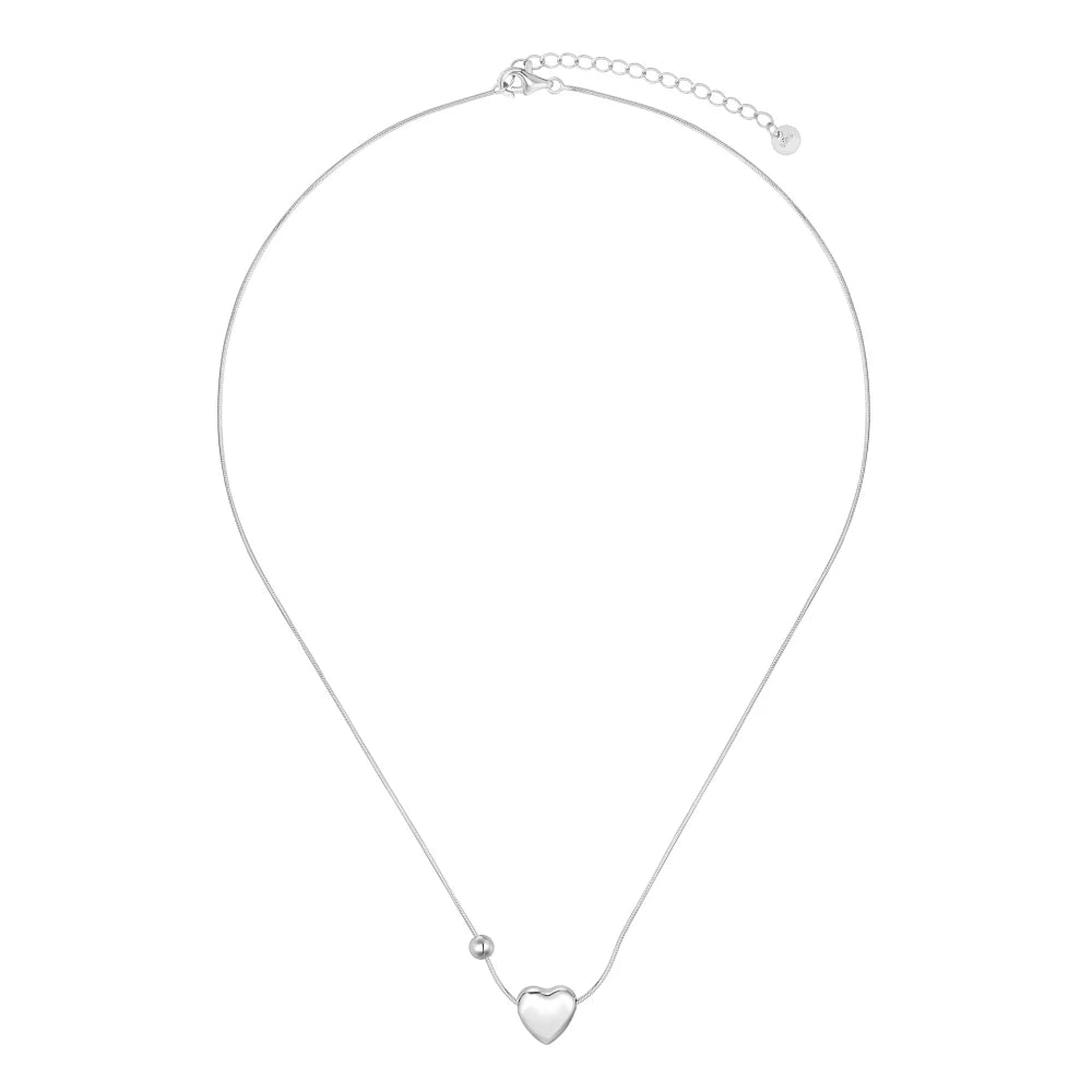 925 Sterling Silver Heart Lariat Necklace product image 2
