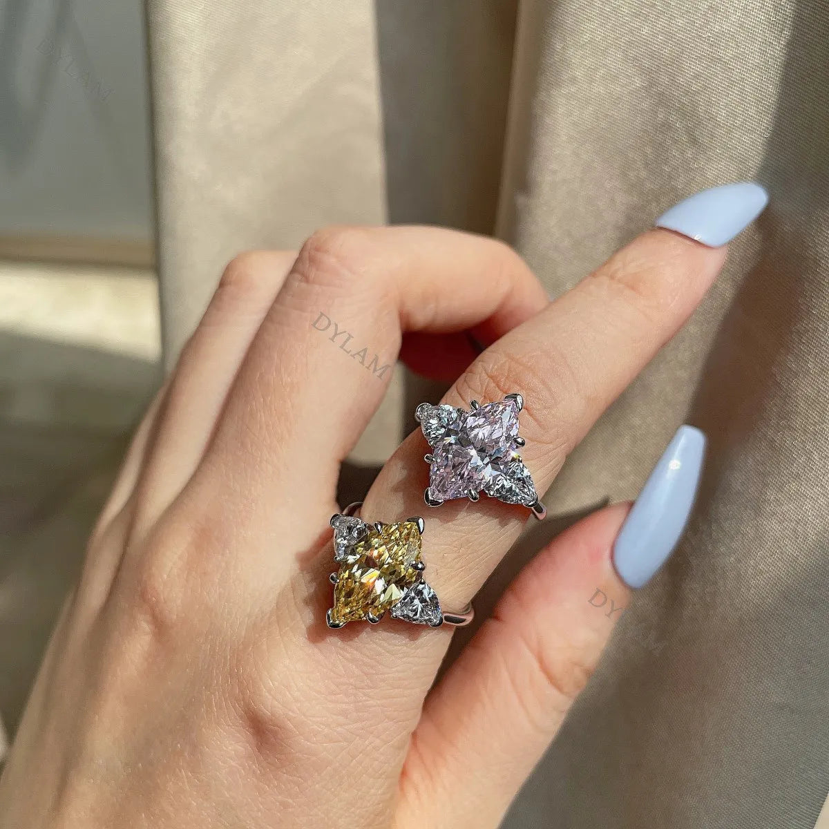 925 Silver CZ Bridal Engagement Ring DY120161 product image 3
