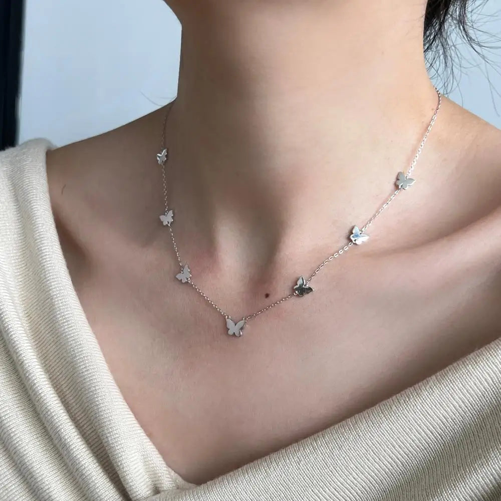 925 Silver Butterfly Pendant Necklace DY191180 product image 2
