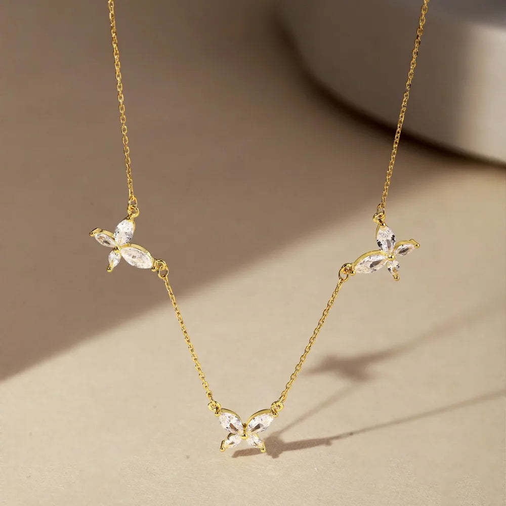 925 Silver Butterfly CZ Pendant Necklace DY190490 product image 5