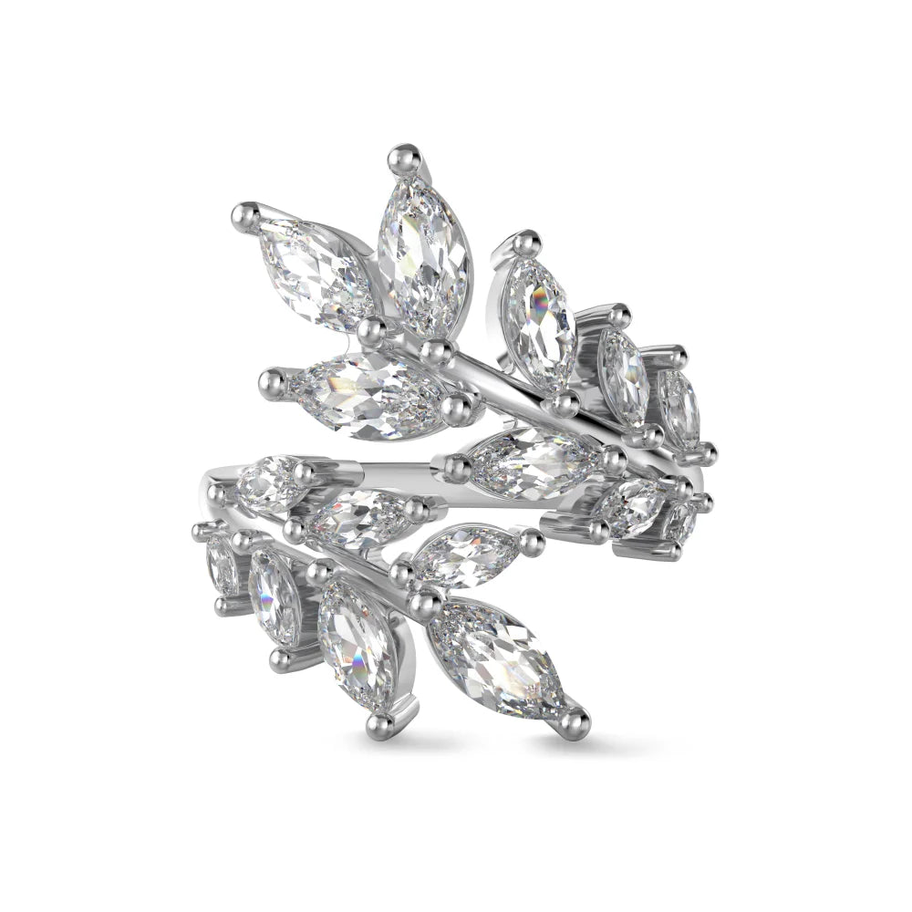 925 Sterling Silver Leaf CZ Personalized Ring by KAKODIY