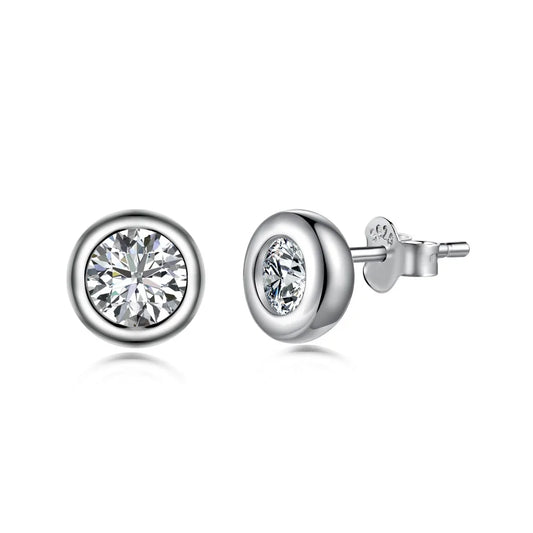 Korean Multicolor  S925 Silver Women Round Studs Earring Cubic Zirconia Stud Earrings for Women Jewelry Set