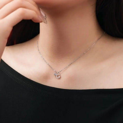 925 Sterling Silver G Initial 5A CZ Necklace product image 4