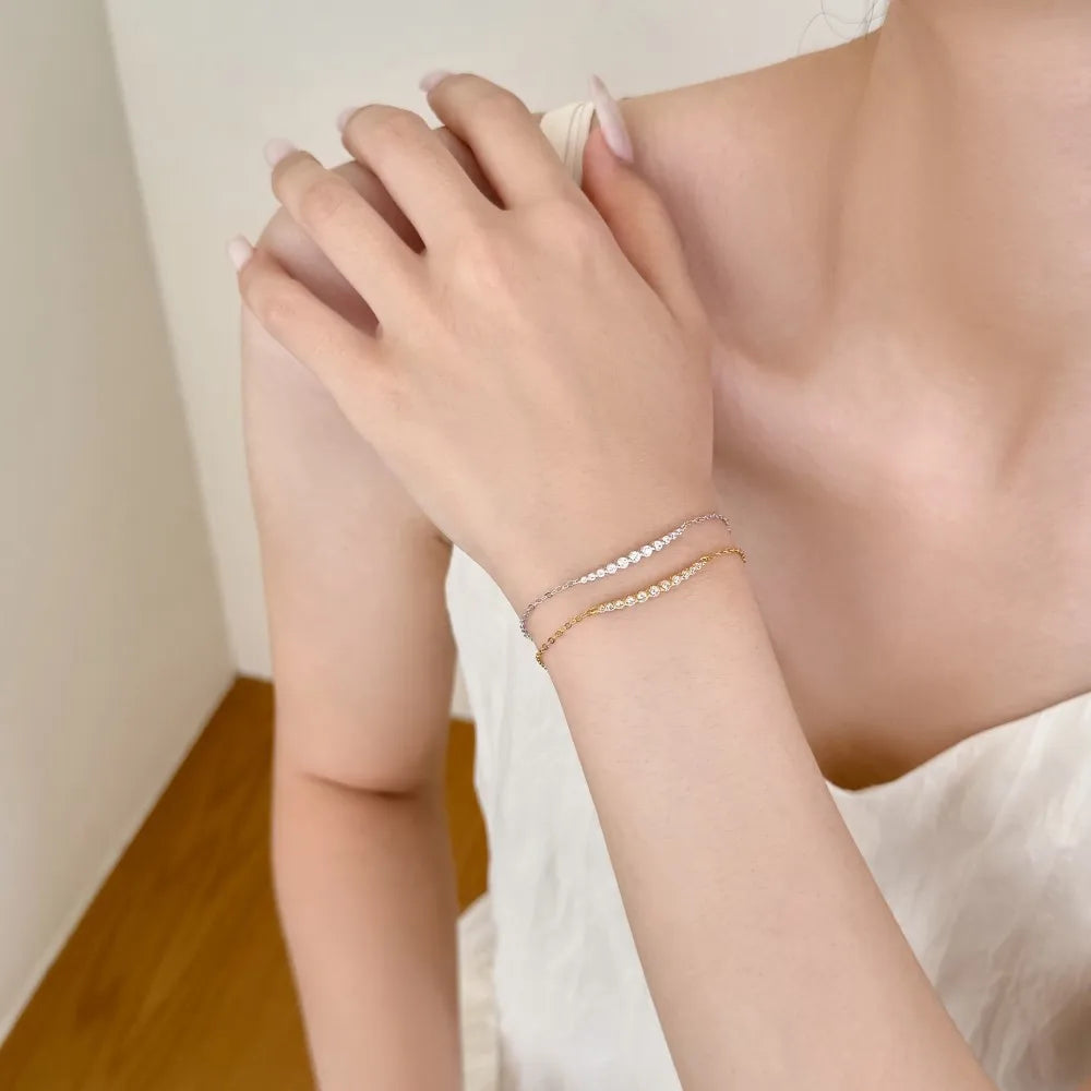925 Sterling Silver 5A CZ Minimalist Bracelet product image 2